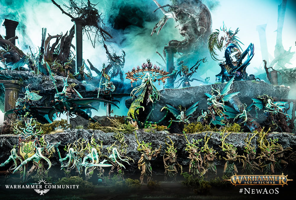 A Sylvaneth host gathered beneath the canopy of the Blighted Wilds