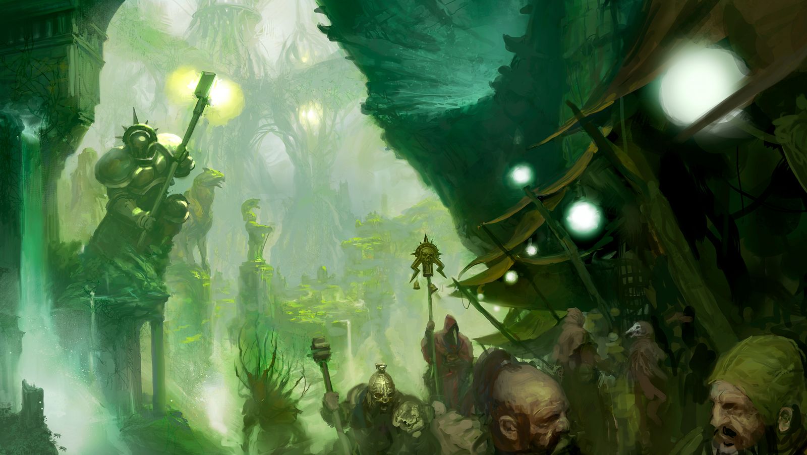 The Living City of Thyria among the towering trees of Ghyran